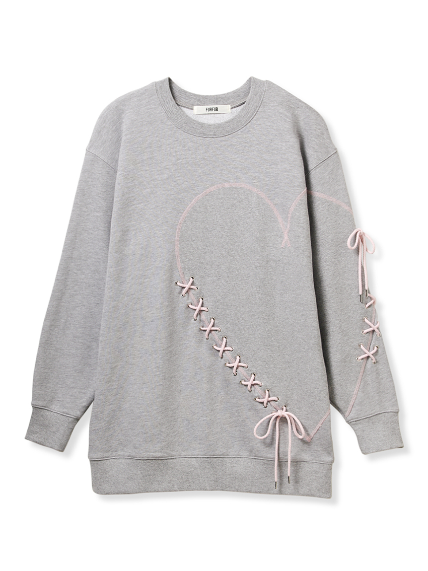 ファーファー FURFUR ハートレースアップスウェットワンピース ハートレースアップスウェットワンピース（ワンピース）｜FURFUR