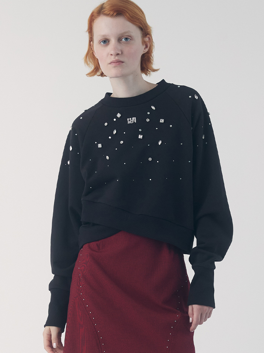 ビジュー付きロゴ刺繍スウェット(スウェット)｜トップス｜FURFUR