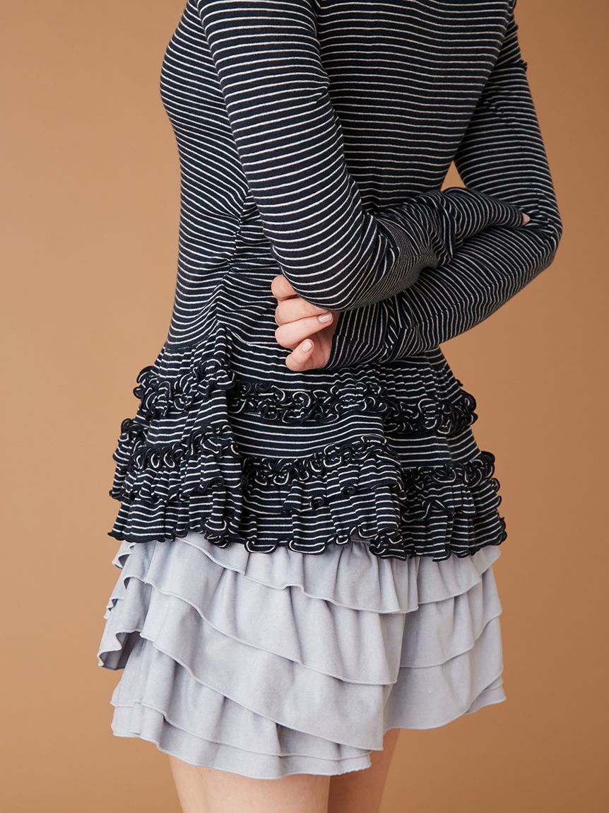 裾フリルジャージートップス(Tシャツ／カットソー)｜トップス｜FURFUR