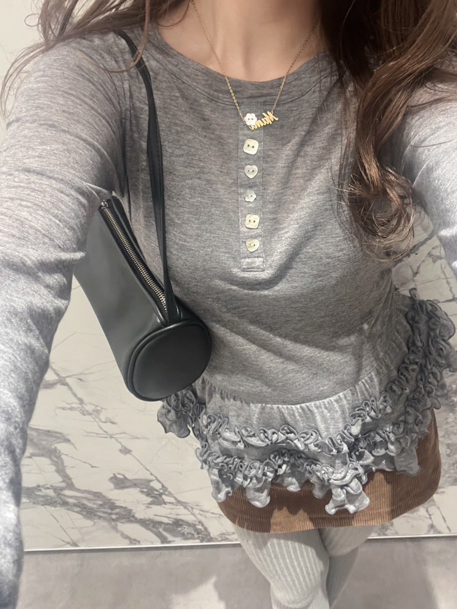 裾フリルジャージートップス(Tシャツ／カットソー)｜トップス｜FURFUR