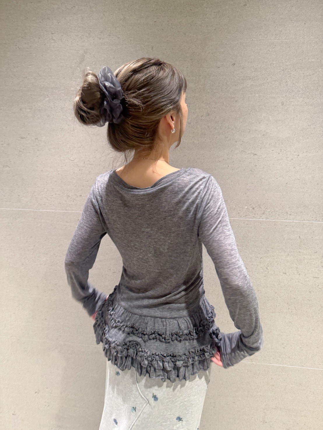 裾フリルジャージートップス(Tシャツ／カットソー)｜トップス｜FURFUR