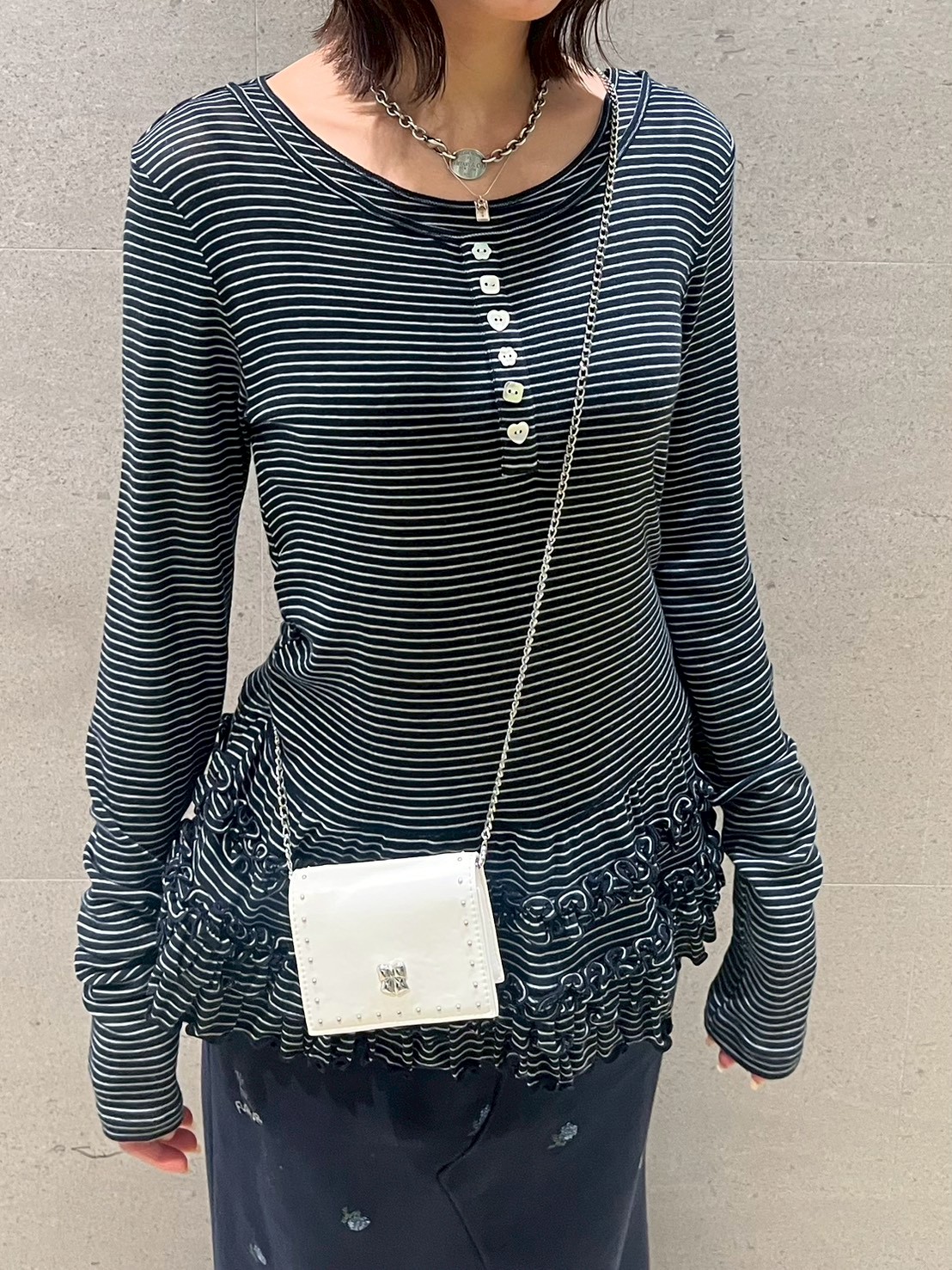 裾フリルジャージートップス(Tシャツ／カットソー)｜トップス｜FURFUR