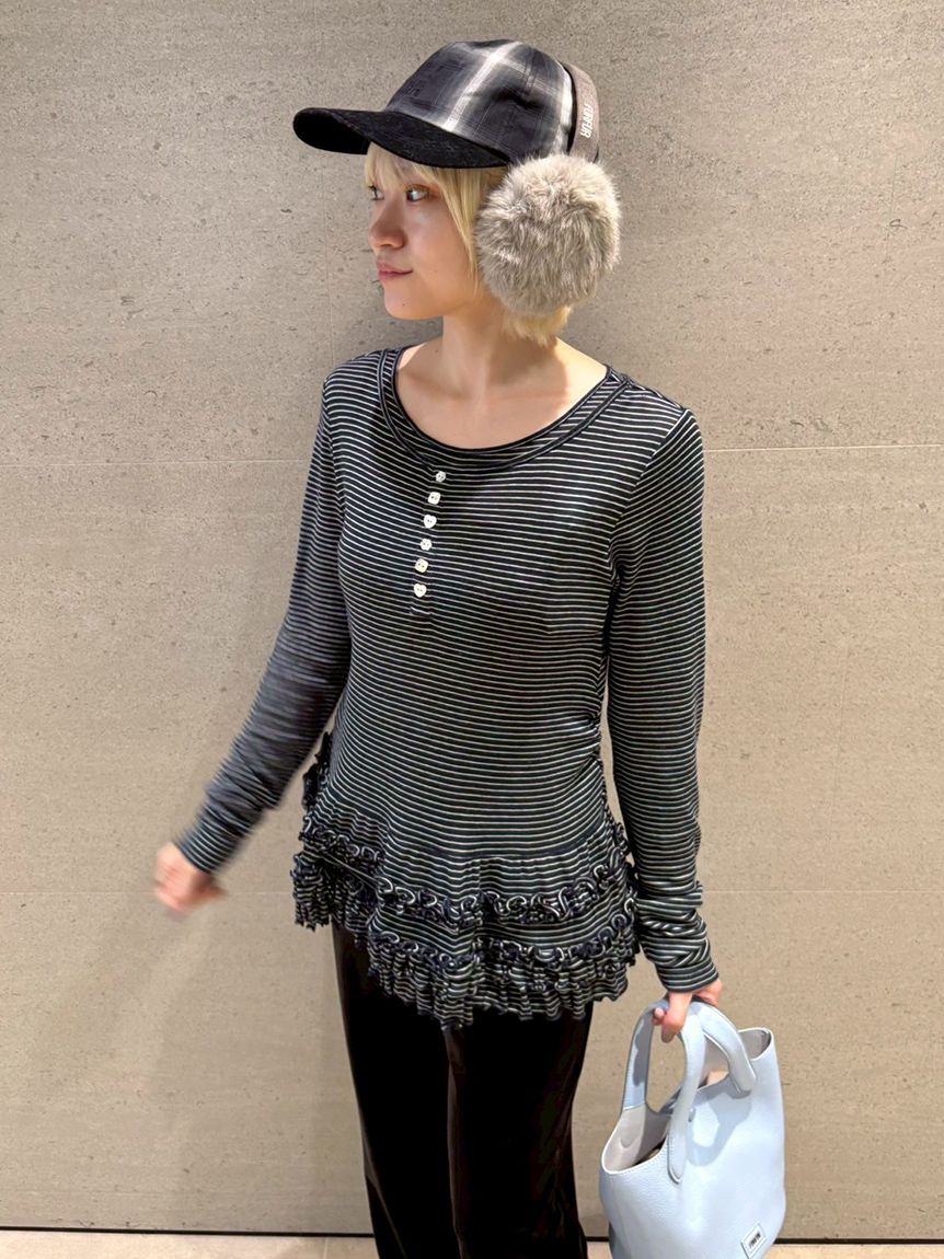 裾フリルジャージートップス(Tシャツ／カットソー)｜トップス｜FURFUR