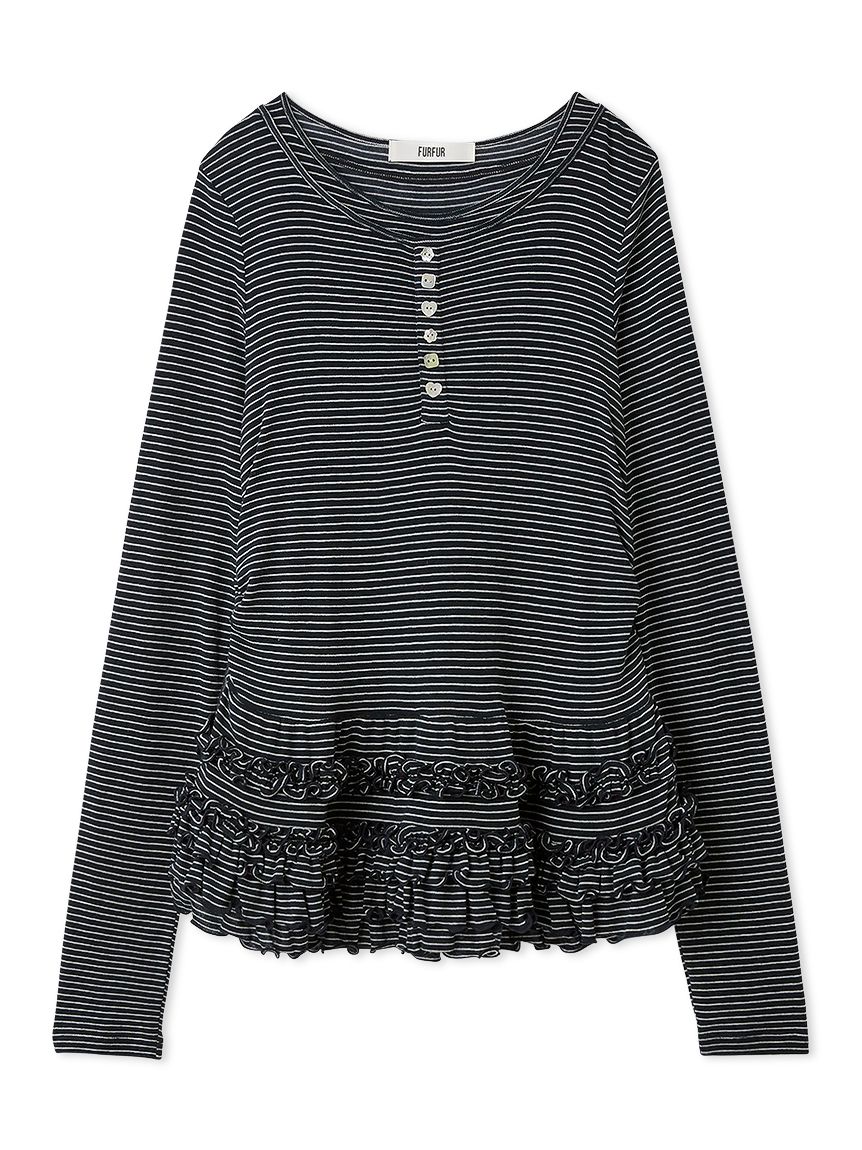 裾フリルジャージートップス(Tシャツ／カットソー)｜トップス｜FURFUR