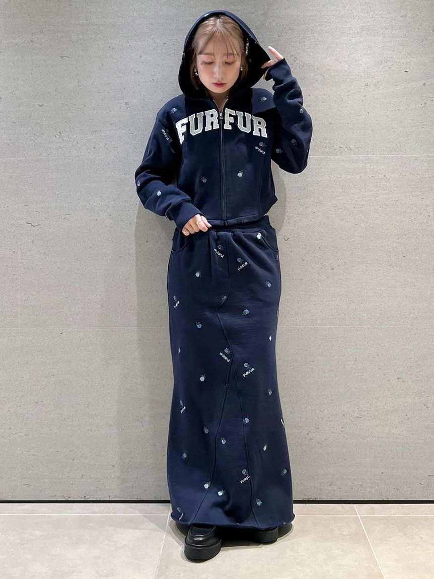 フラワー刺繍ジップアップフーディー(スウェット)｜トップス｜FURFUR