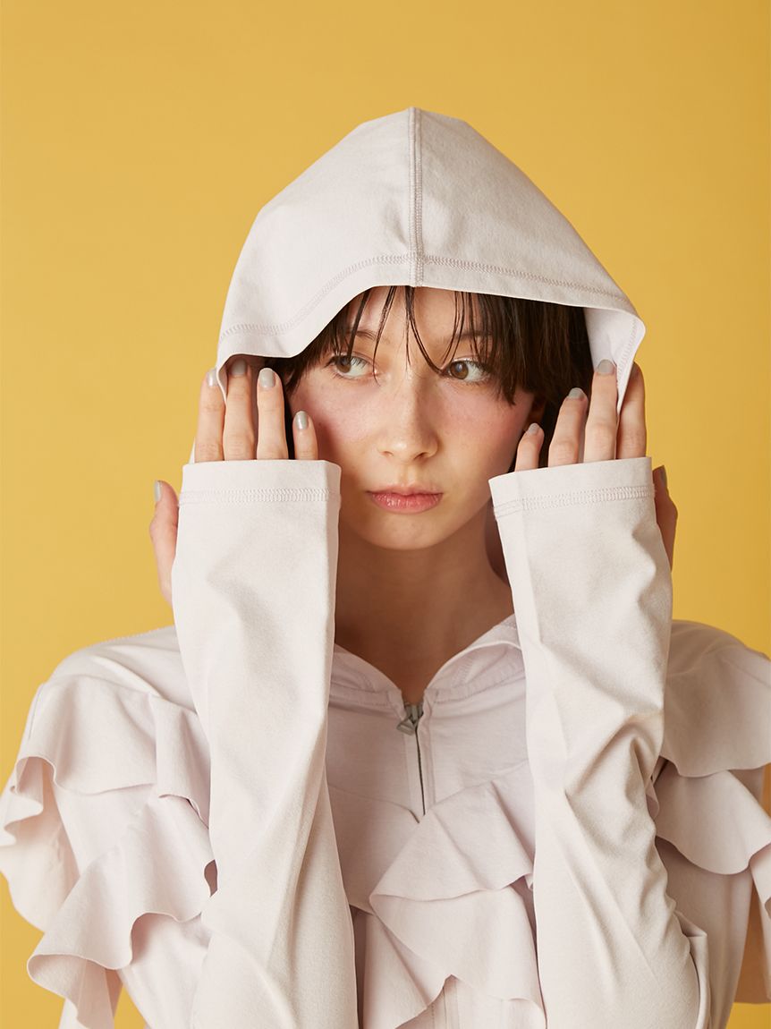 UVカット】フリルパーカー〈マシンウォッシャブル〉(カーディガン