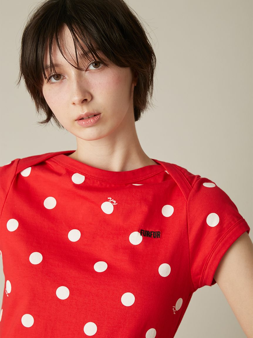 ポルカドットコンパクトTシャツ(Tシャツ)｜トップス｜FURFUR（ファー