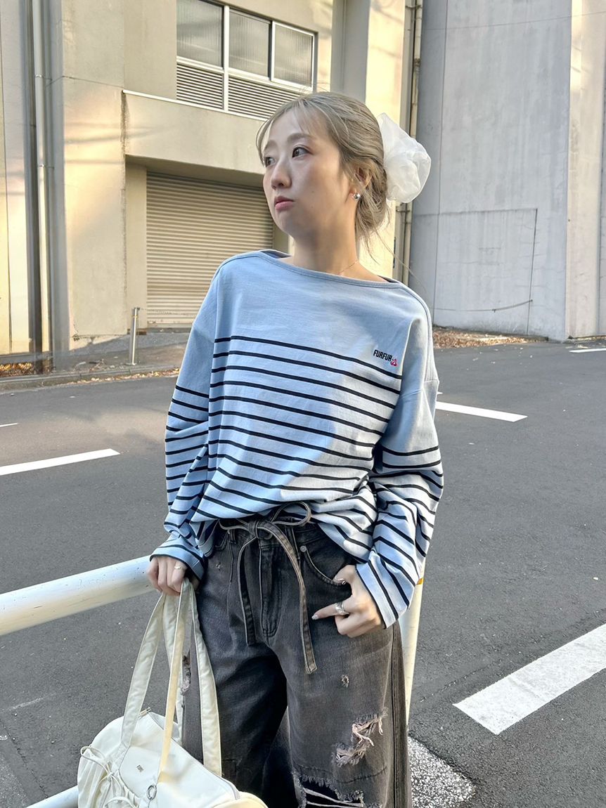 バスクボーダーロングスリーブTシャツ(Tシャツ／カットソー)｜トップス
