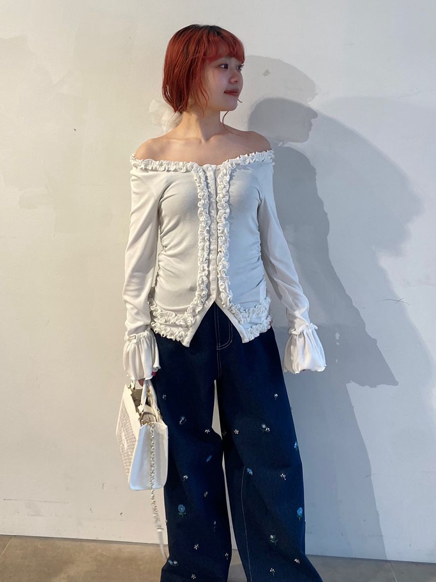 ふわりページ WEB限定カラー】フリルカーディガン(Tシャツ／カットソー)｜トップス