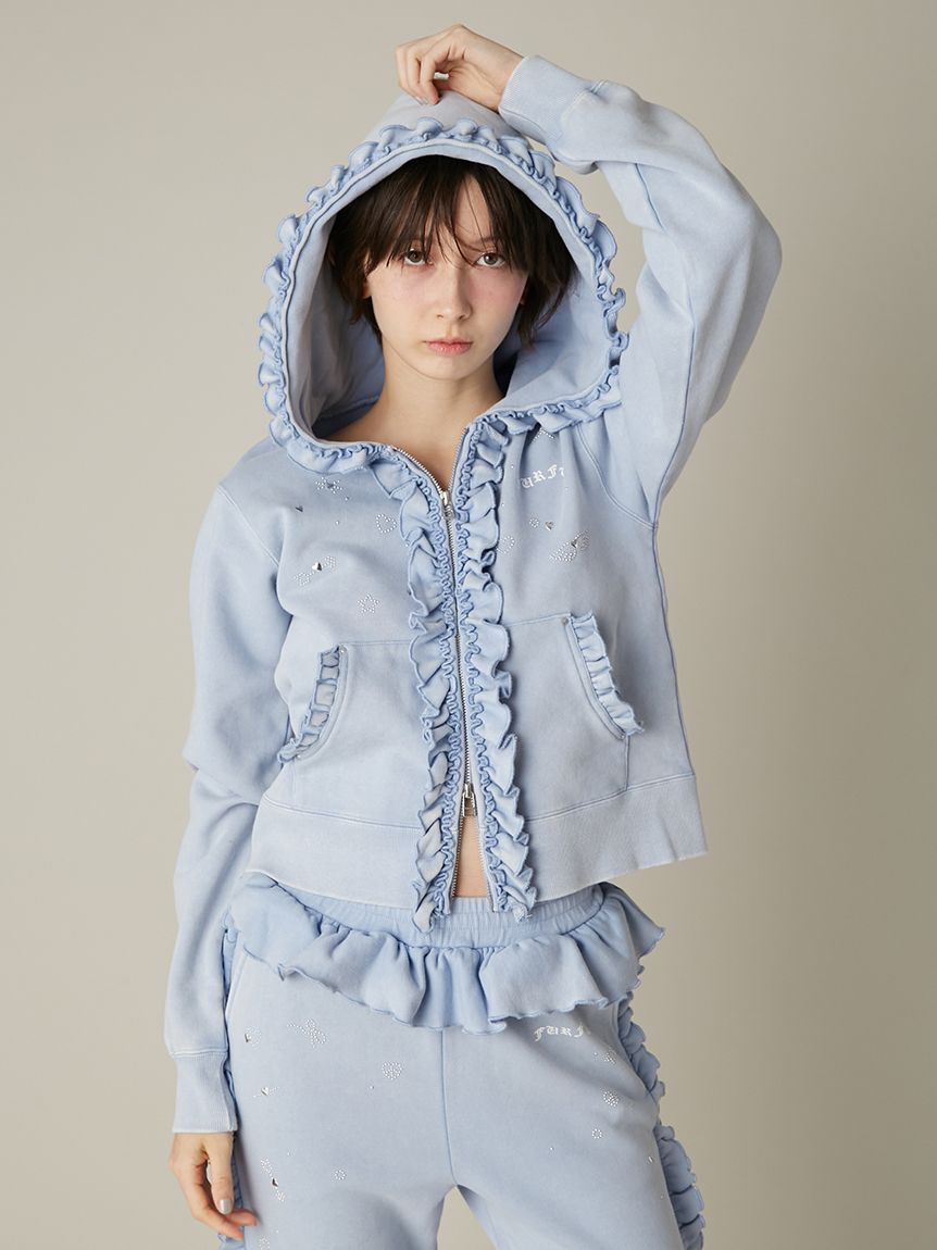 フリルジップアップフーディー(スウェット)｜トップス｜FURFUR（ファー