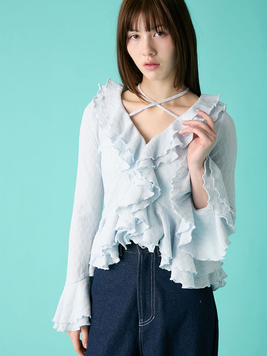 ラッフルフリルプルオーバー(Tシャツ／カットソー)｜トップス｜FURFUR