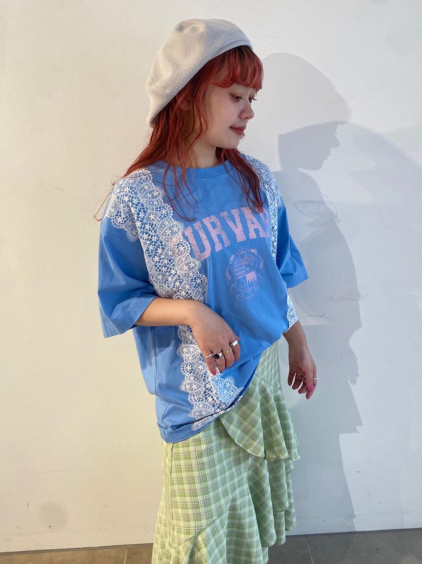 リメイクデザインレースTシャツ(Tシャツ／カットソー)｜トップス