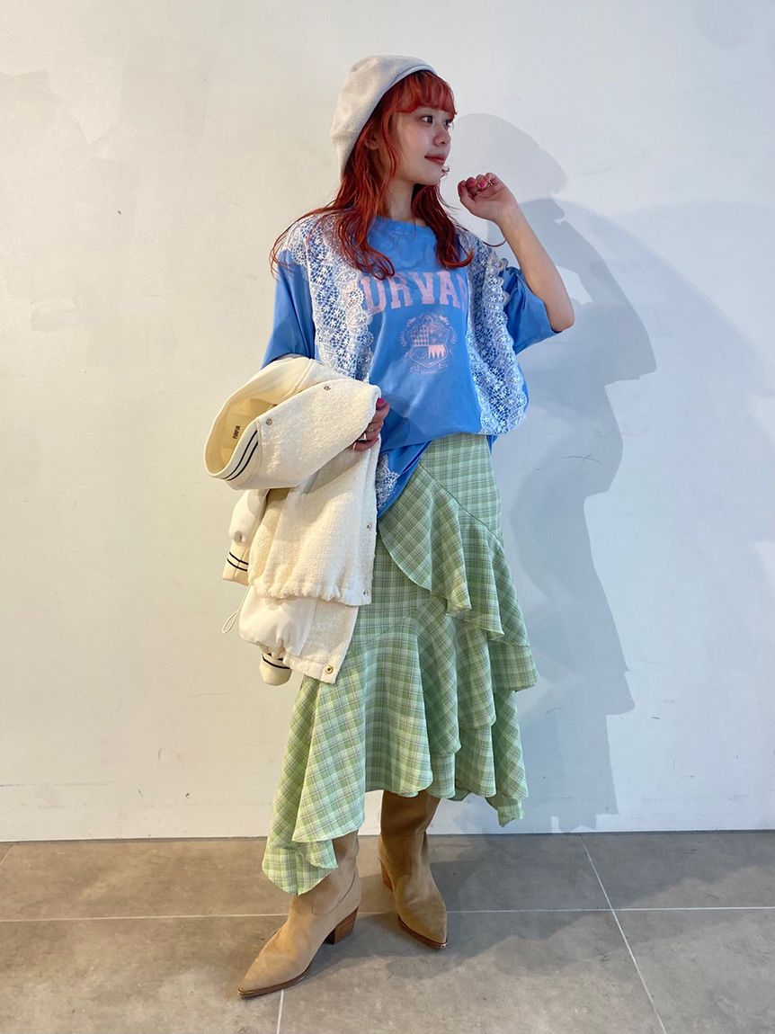スタイ付き♡リメイクトップス♡ リメイクデザインレースTシャツ(Tシャツ／カットソー)｜トップス