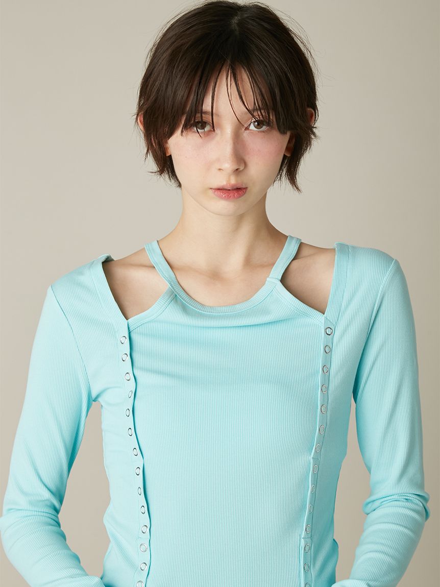 カットアウトデザインプルオーバー(Tシャツ／カットソー)｜トップス