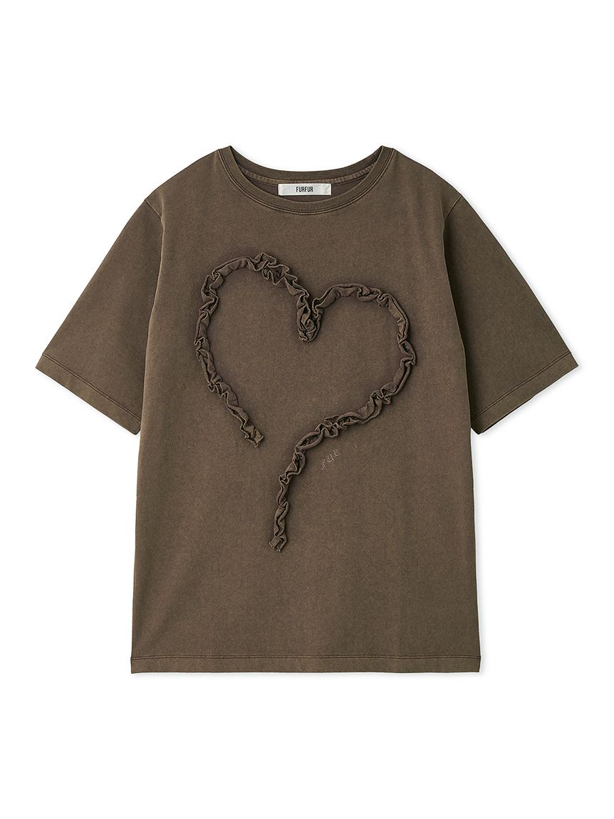 フリルハートモチーフTシャツ(Tシャツ／カットソー)｜トップス｜FURFUR