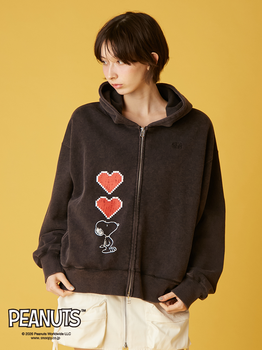 SNOOPY スヌーピー　パーカー　LAISSE PASSEコラボアイテム SNOOPY（スヌーピー） パーカー 刺繍 ボア トップス 長袖 冬 SNOOPY