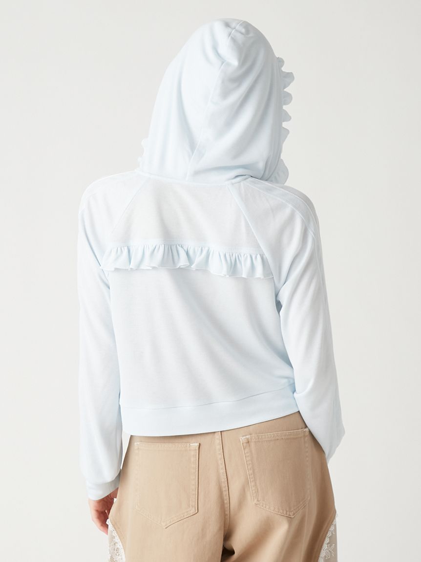 LUMISHADE】UVカットフリルパーカー〈接触冷感〉(Tシャツ／カットソー