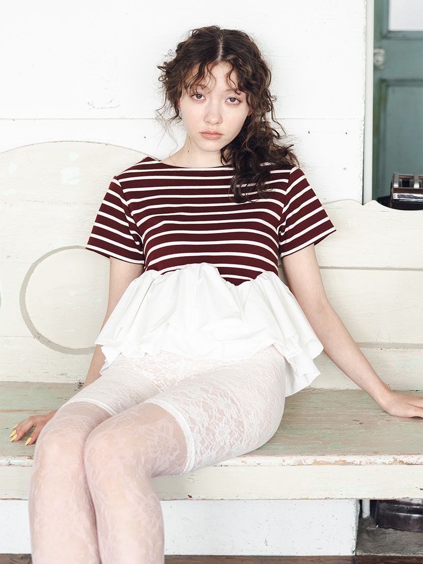 CELFORD ペプラム 半袖 ボーダー Tシャツ ペプラムボーダーTシャツ(Tシャツ／カットソー)｜トップス｜FURFUR