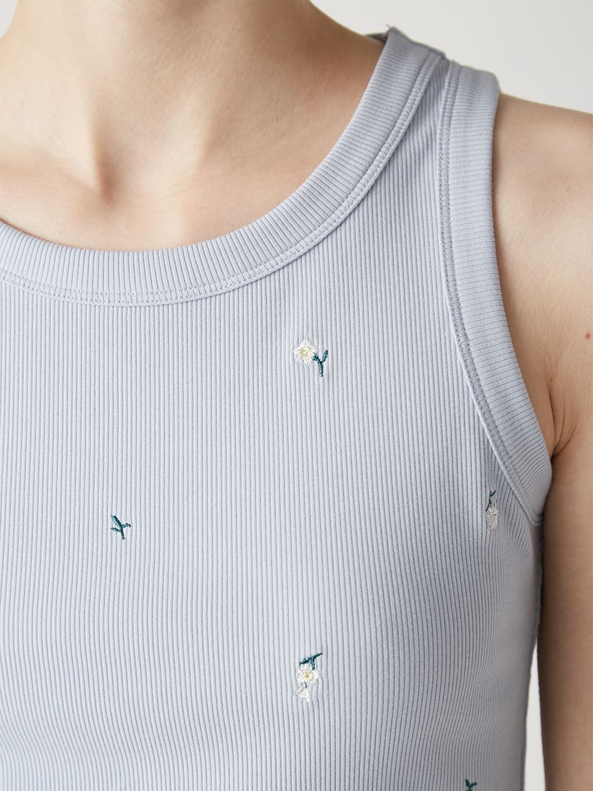フラワー刺繍タンクトップ(Tシャツ／カットソー)｜トップス｜FURFUR