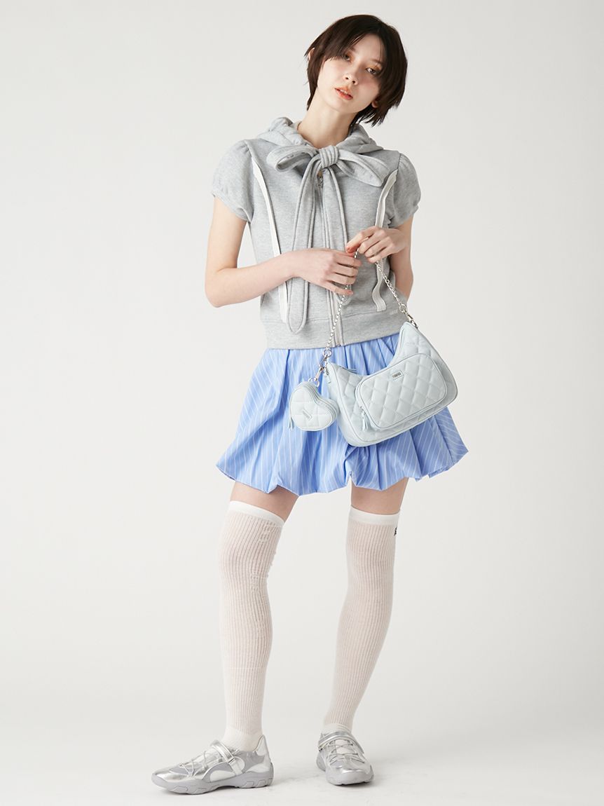 WEB・一部店舗限定カラー】ハーフスリーブボウタイフーディ(スウェット