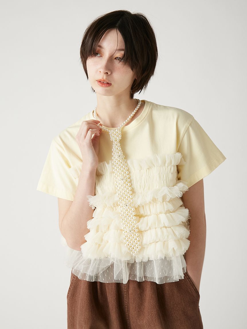 チュール チュールドッキングTシャツ(Tシャツ／カットソー)｜トップス｜FURFUR