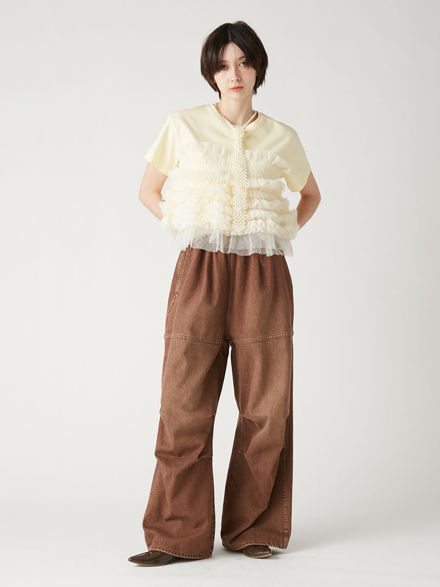チュールドッキングTシャツ(Tシャツ／カットソー)｜トップス｜FURFUR