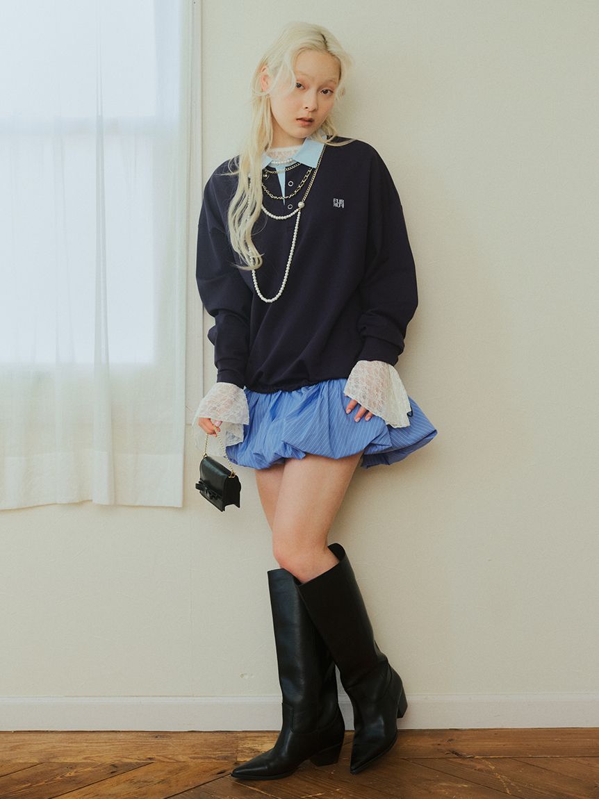 フレアスリーブレースカットプルオーバー(Tシャツ・カットソー)｜TOPS