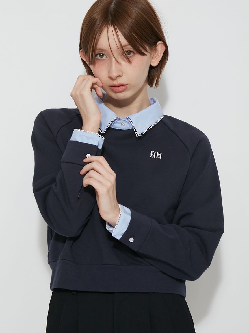 WEB・一部店舗限定カラー】シャツドッキングボウタイスウェット