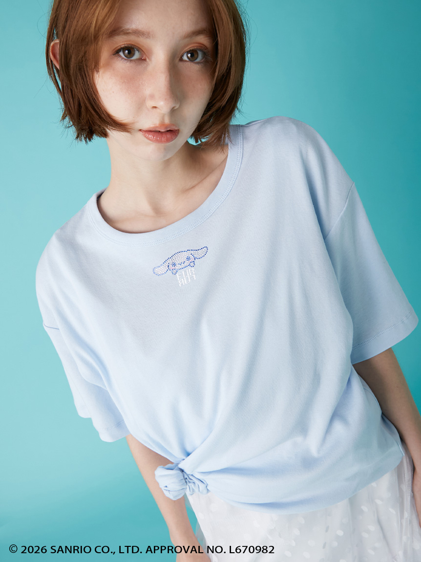 シナモロール】ラインストーンTシャツ(Tシャツ／カットソー)｜トップス