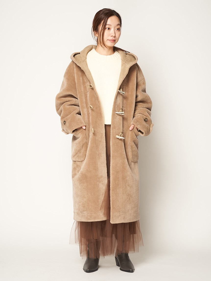 furfur ボアダッフルコート-