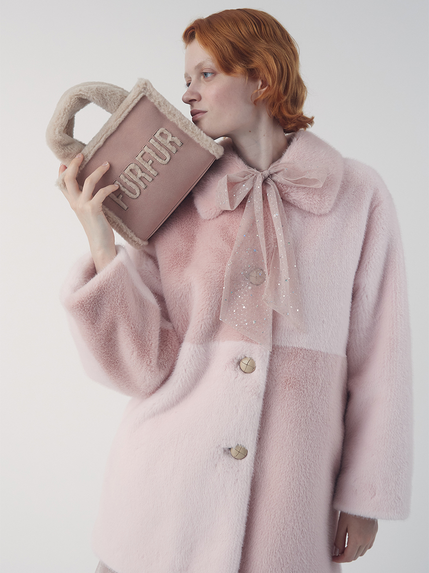 オフィシャルサイト限定カラー】パッチワークエコファーミドルコート