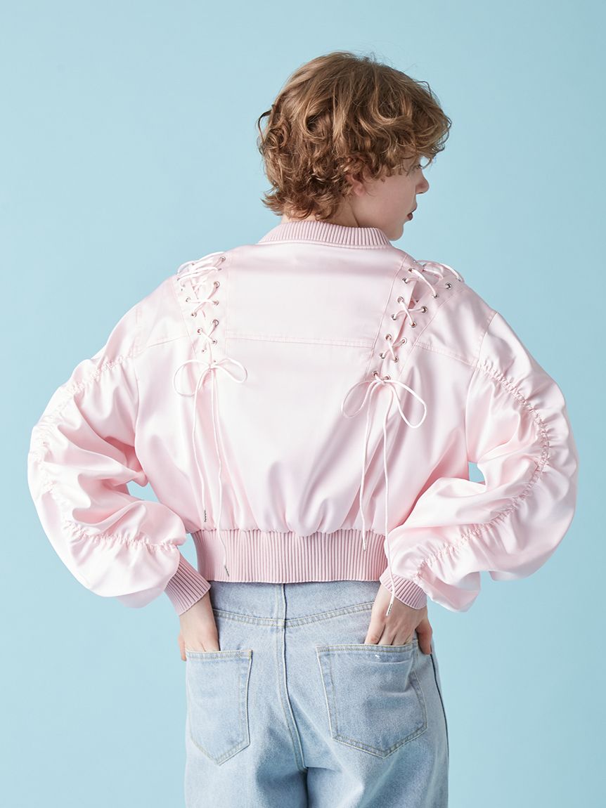 レースアップサテンブルゾン(ジャケット)｜アウター｜FURFUR（ファー