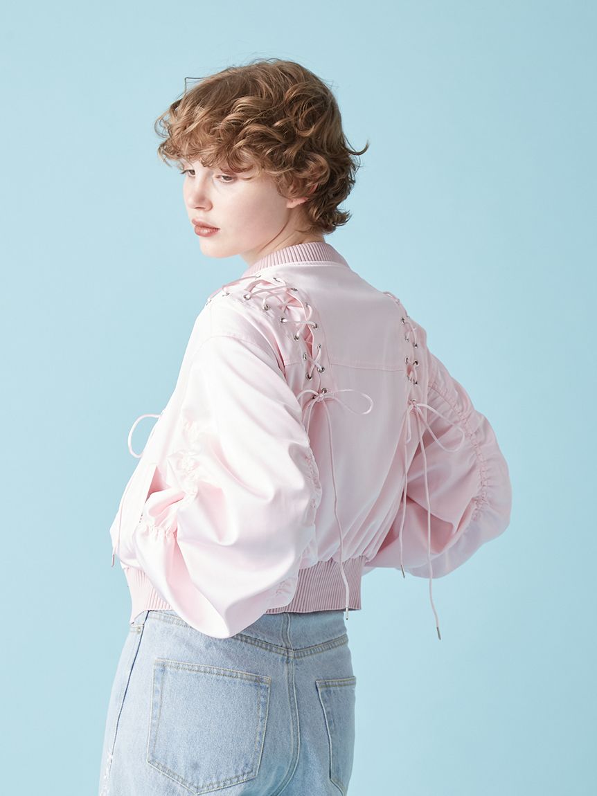 レースアップサテンブルゾン(ジャケット)｜アウター｜FURFUR（ファー