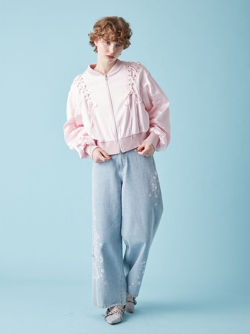 レースアップサテンブルゾン(ジャケット)｜アウター｜FURFUR（ファー