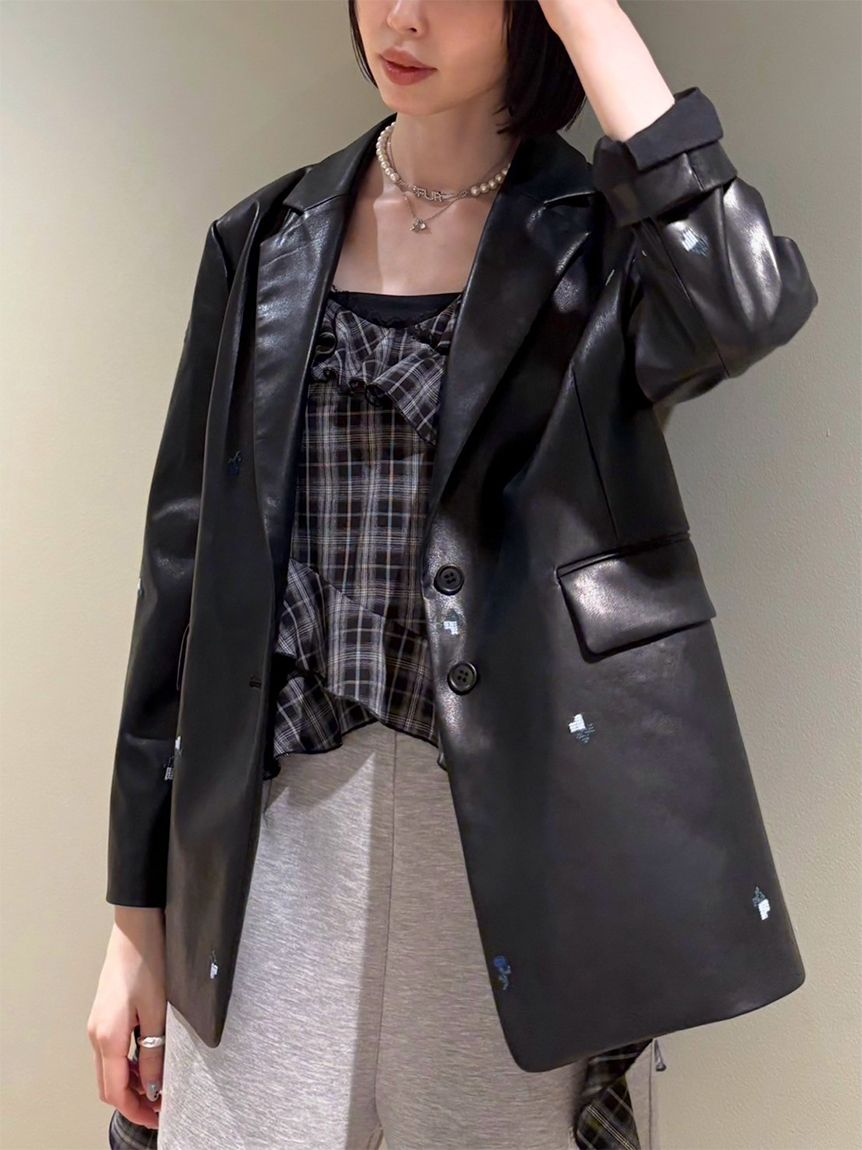 限定カラー】ローズ刺繍テーラードジャケット(ジャケット)｜アウター