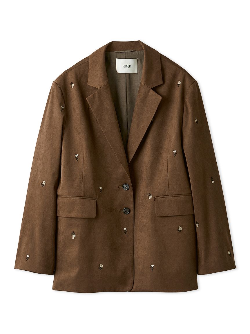 限定カラー】ローズ刺繍テーラードジャケット(ジャケット)｜アウター