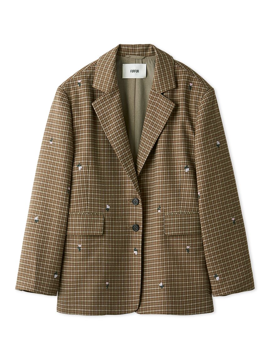 限定カラー】ローズ刺繍テーラードジャケット(ジャケット)｜アウター