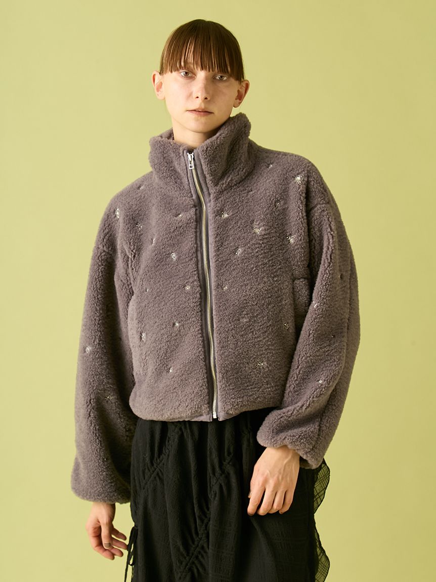 フラワービーズ刺繍ボアブルゾン(ジャケット)｜アウター｜FURFUR