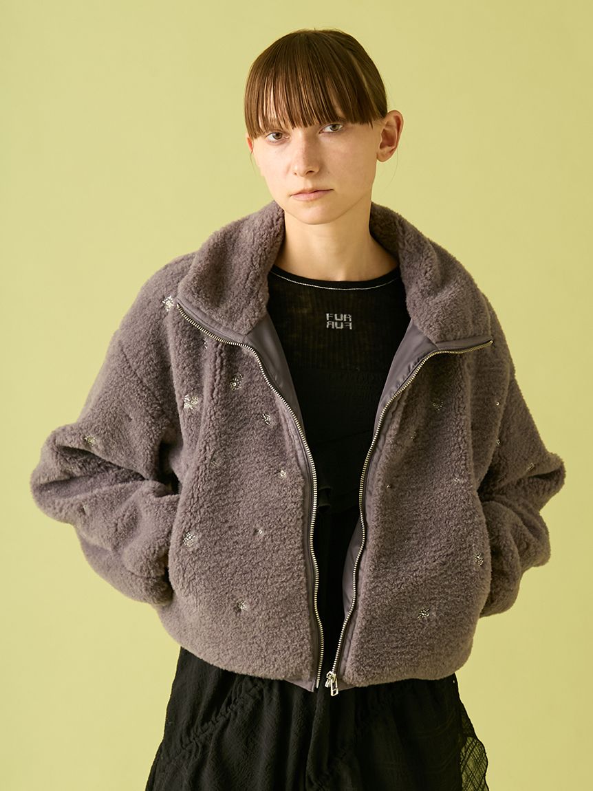 ANGELINA ファーボアミリタリージャケット　もふもふ ANGELINA ファーボアミリタリージャケット もふもふ ANGELINA