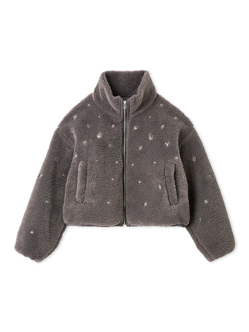 フラワービーズ刺繍ボアブルゾン(ジャケット)｜アウター｜FURFUR