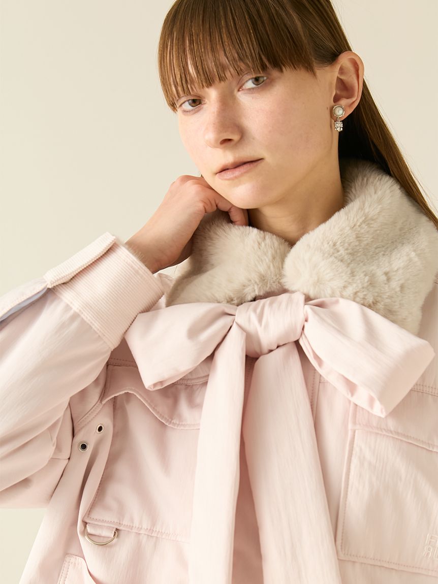 c*o様 【新品】FUR FUR パデットボウタイワークブルゾン CHECK フ オフィシャルサイト限定カラー】パデットボウタイワークブルゾン