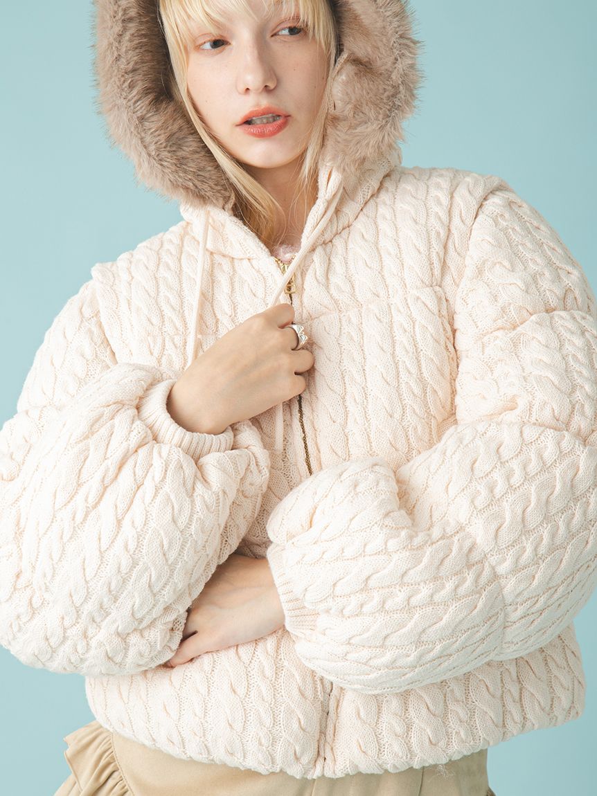 FURFUR 4WAYニットパディングジャケット　アイボリー FURFUR｜4WAYニットパディングジャケット | Rakuten Fashion(楽天