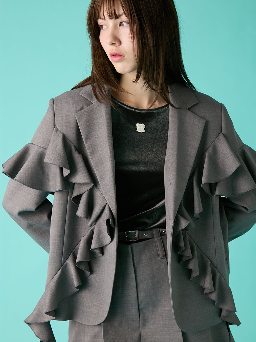 EIKOKONDO 美品♡ フリル付き多色テーラードジャケット　y06 EIKOKONDO 美品♡ フリル付き多色テーラードジャケット y06 EIKOKONDO