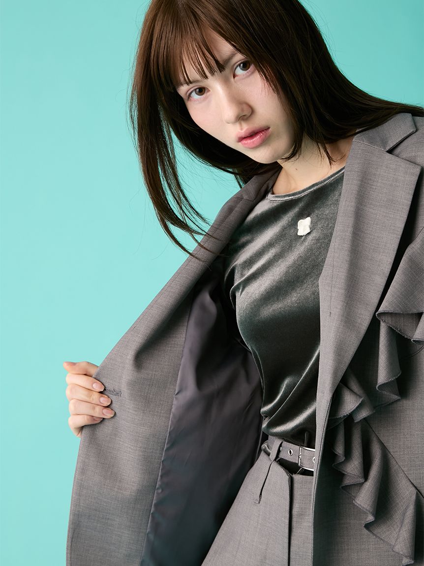 フリルデザインテーラードジャケット(テーラードジャケット)｜アウター