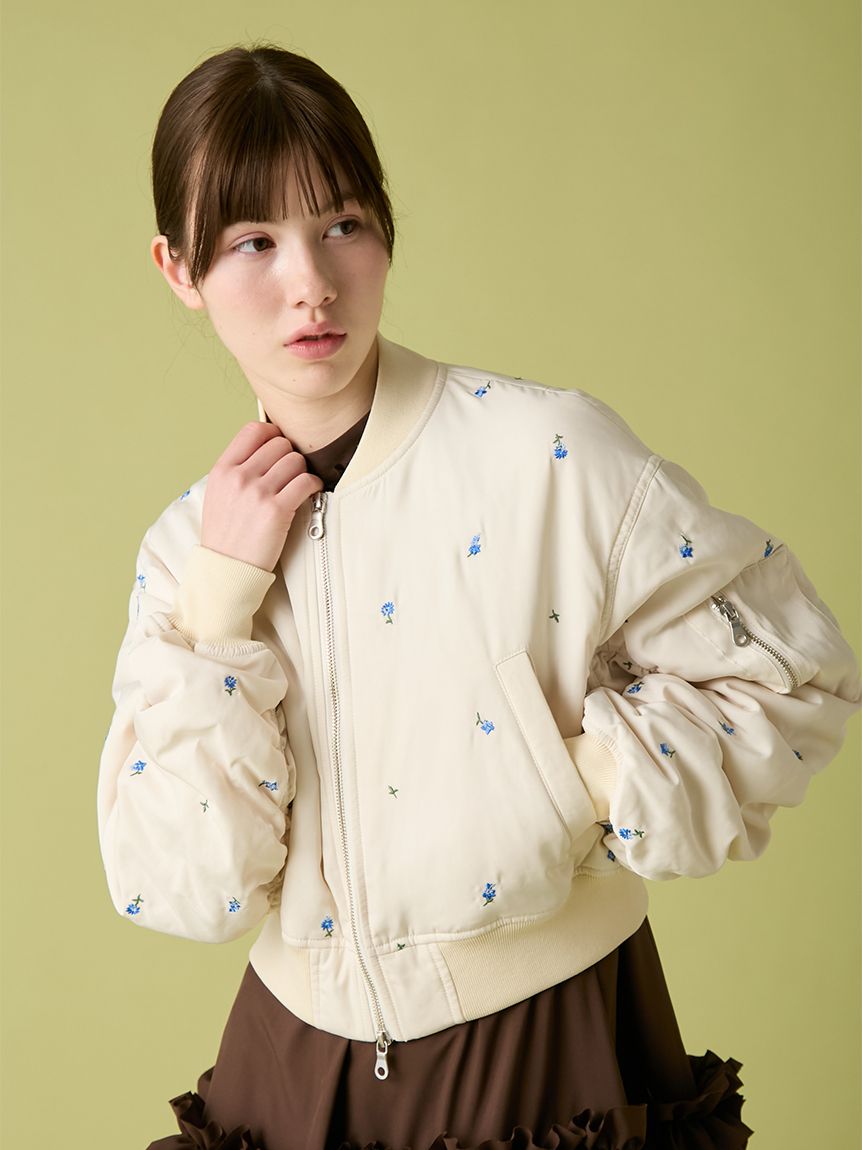 WEB・一部店舗限定カラー】フラワー刺繍MA-1(ジャケット)｜アウター