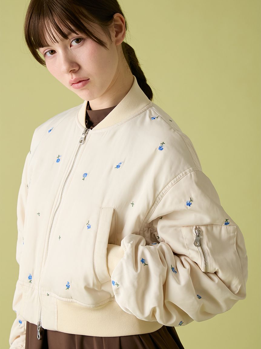 WEB・一部店舗限定カラー】フラワー刺繍MA-1(ジャケット)｜アウター