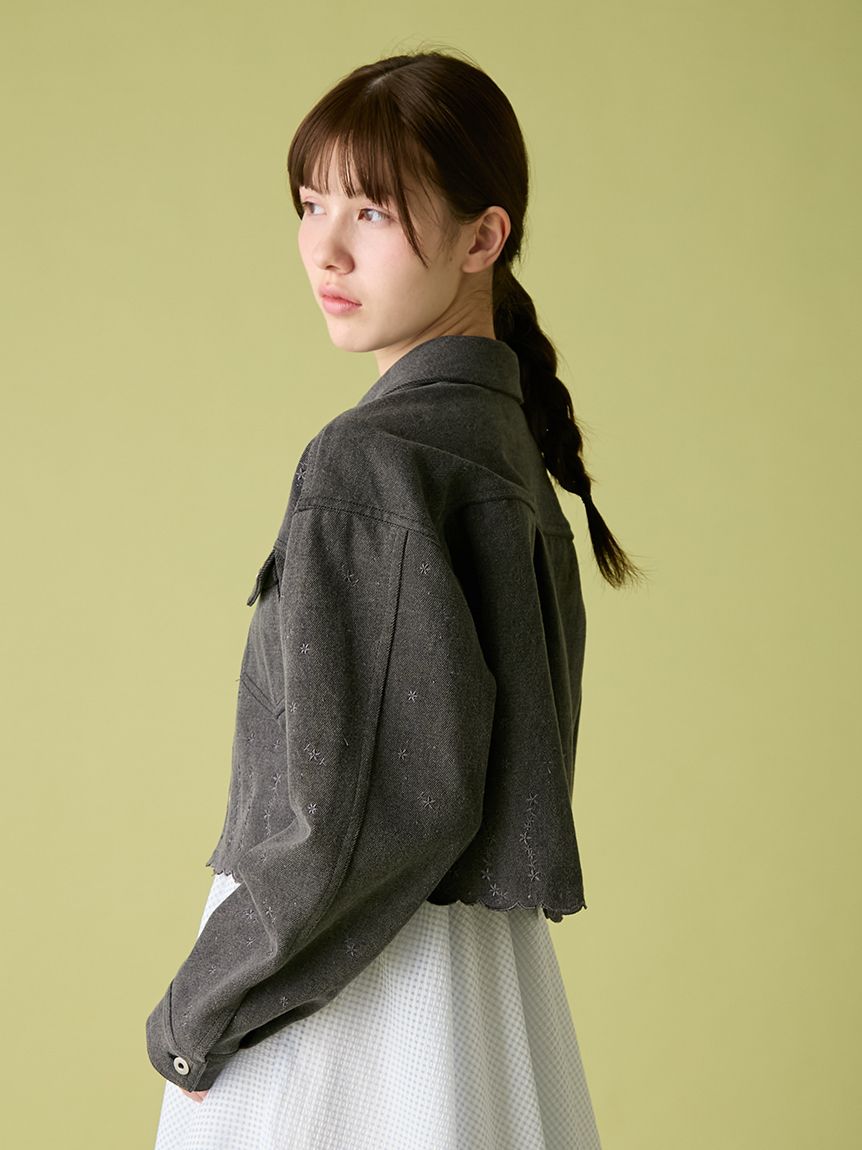 刺繍クロップドシャツジャケット(ジャケット)｜アウター｜FURFUR