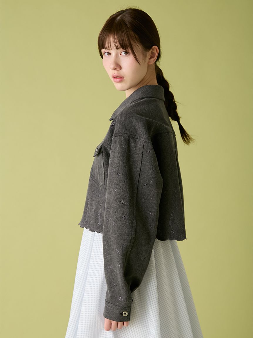 刺繍クロップドシャツジャケット(ジャケット)｜アウター｜FURFUR