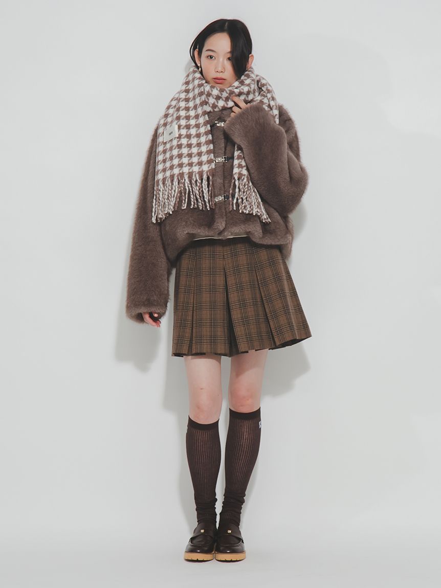 限定カラー】ビッグカラーエコファーショートコート(ファーアウター