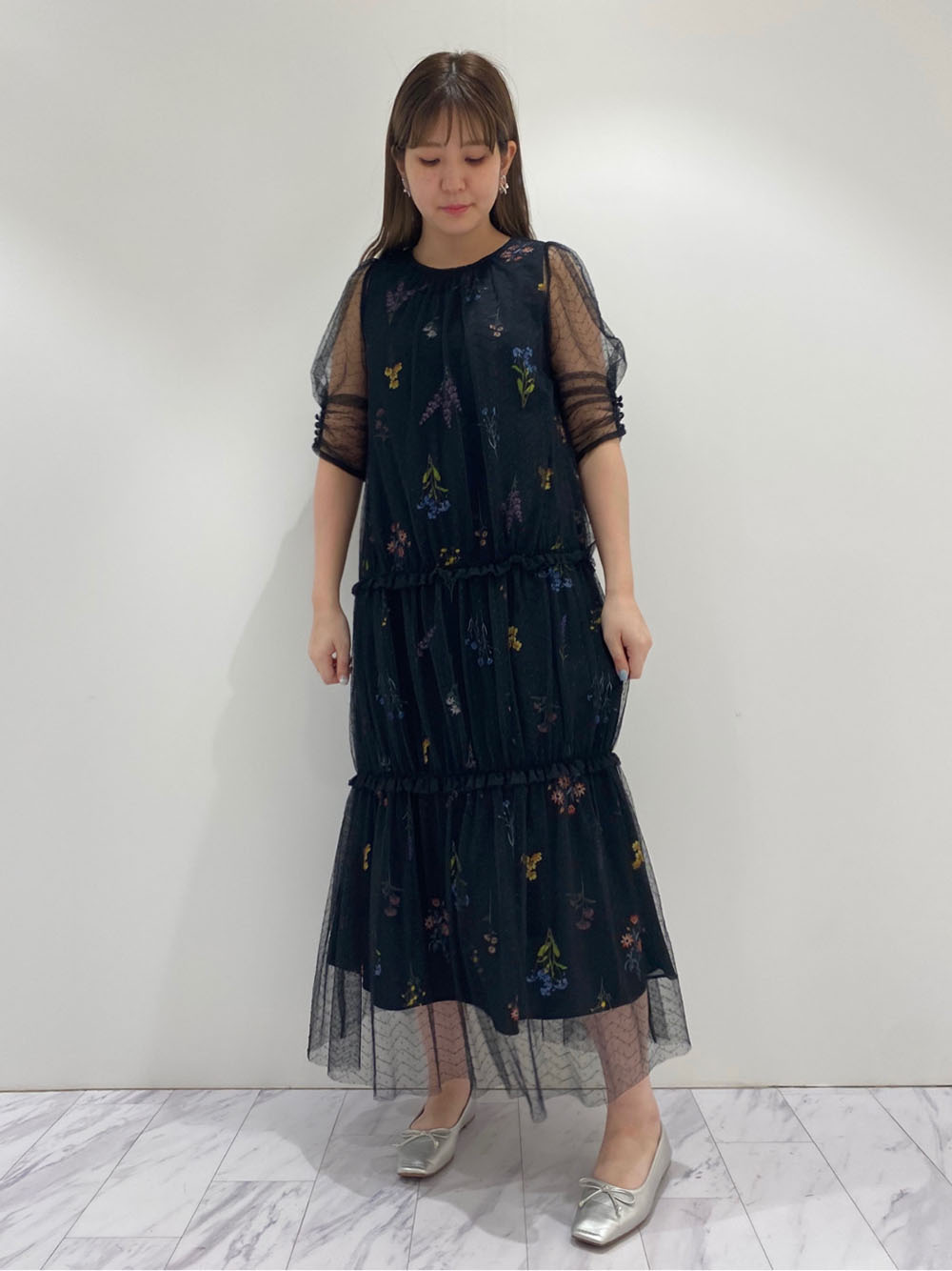 春夏新作モデル 図鑑柄レイヤードワンピース